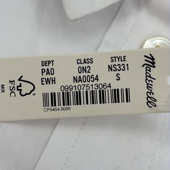 Madewell Relaxed Button-Up Shirt in Eyelet White size S NWT NS331 - Picture 9 of 13